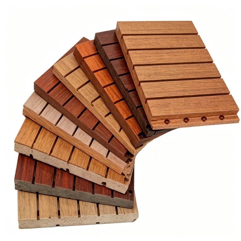 Panel ac&uacute;stico de madera ranurada